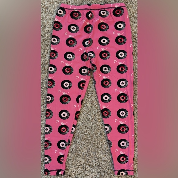 NWT Kickee Pants 4T Print Short Sleeve Kimono Pajama Set- Flamingo Record Birds - Picture 5 of 7